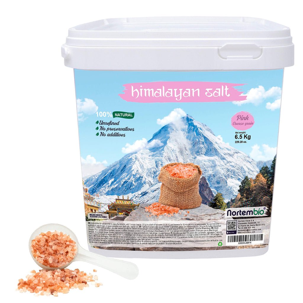 [Australia] - Nortembio Pink Himalayan Salt 6.5 Kg. Coarse Grain (2-5 mm). 100% Natural. Unrefined. No-preservatives. Harvested by Hand. Premium Quality. 6,5kg - Pink Coarse 