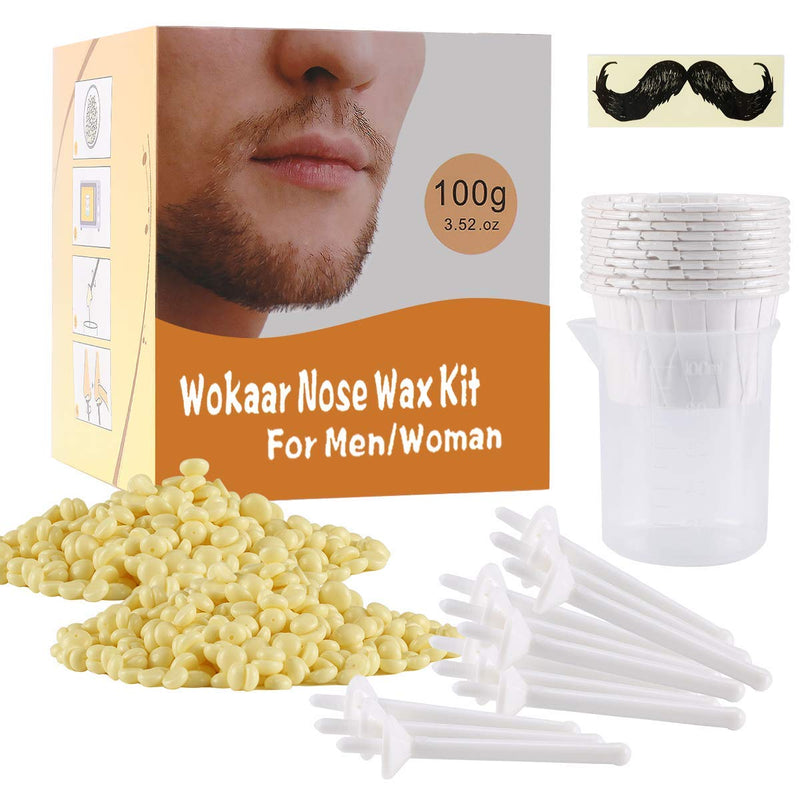 [Australia] - Nose Wax 100g for Men & Women, Nose Hair Removal Wax Kit with 30 Safe Tip Applicator,Safe, Easy, Quick and Painless(15-20 Times Usage) 