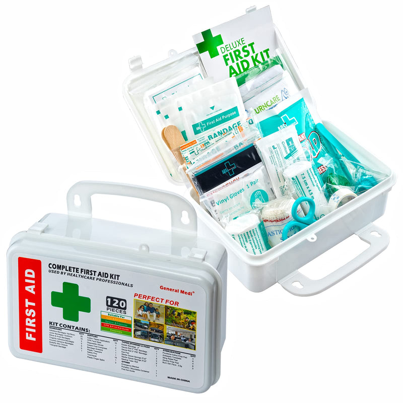 [Australia] - 120 Pieces Hardcase First Aid Kit - Includes Instant Cold Pack, Emergency Blanket for Travel, Home, Office, Vehicle, Camping, Workplace & Outdoor 