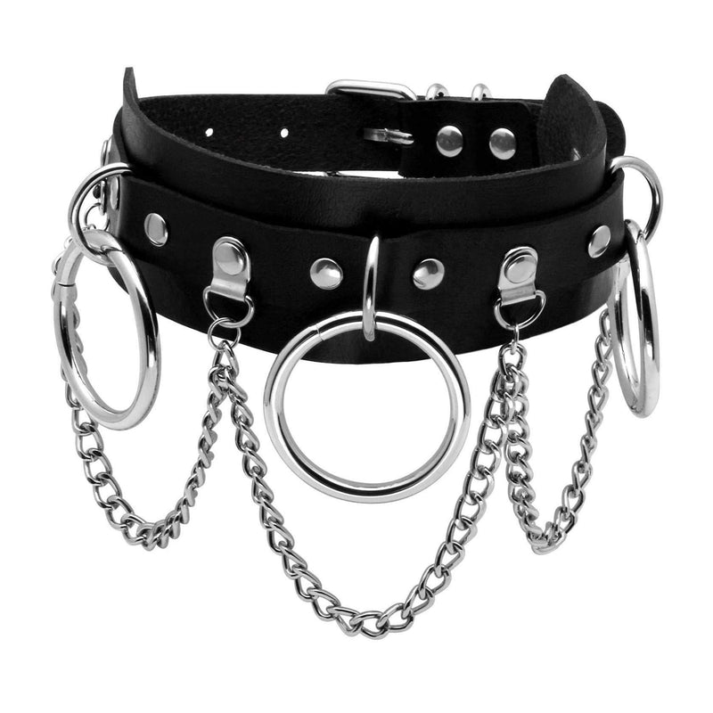 [Australia] - MILAKOO Leather Choker Collar for Women, Black PU Leather Choker Necklace 