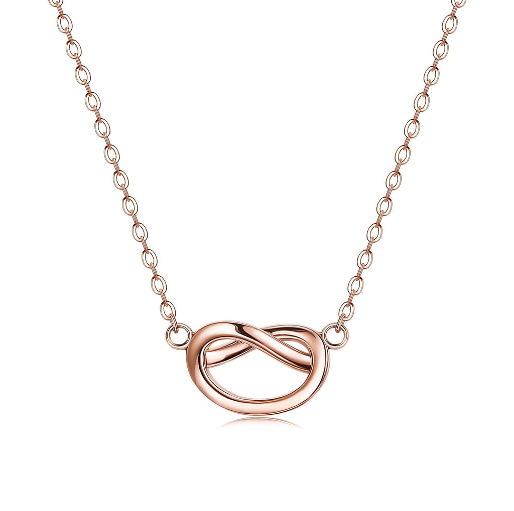 [Australia] - Sllaiss 925 Sterling Silver Knot Necklace for Women Infinity Forever Love Pendant Necklace Friendship Silver Necklace Bridesmaid Jewelry 18’’ Rose Gold 