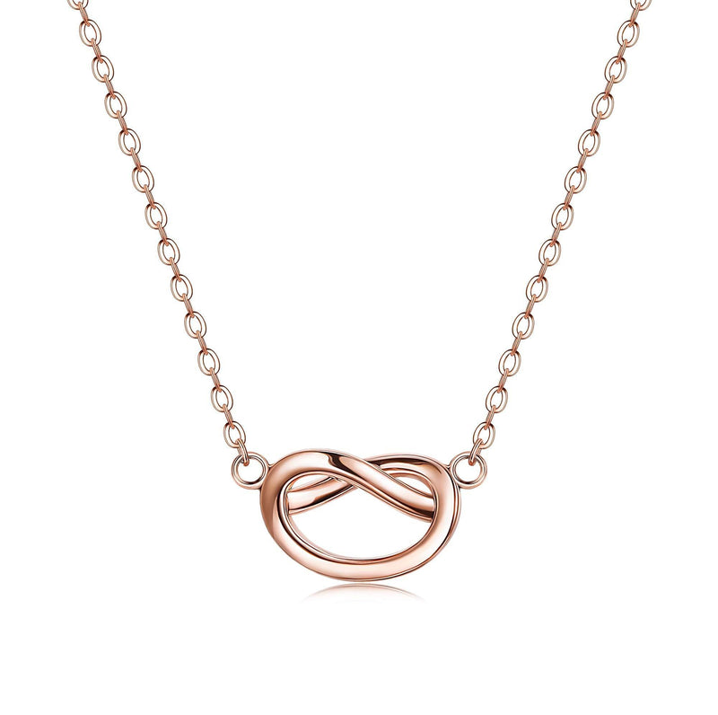 [Australia] - Sllaiss 925 Sterling Silver Knot Necklace for Women Infinity Forever Love Pendant Necklace Friendship Silver Necklace Bridesmaid Jewelry 18’’ Rose Gold 
