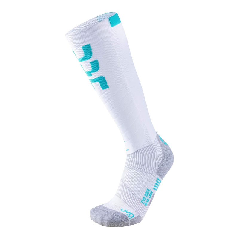 [Australia] - UYN Women's Ski Evo Race Lady Socks 35/36 White/Water Green 