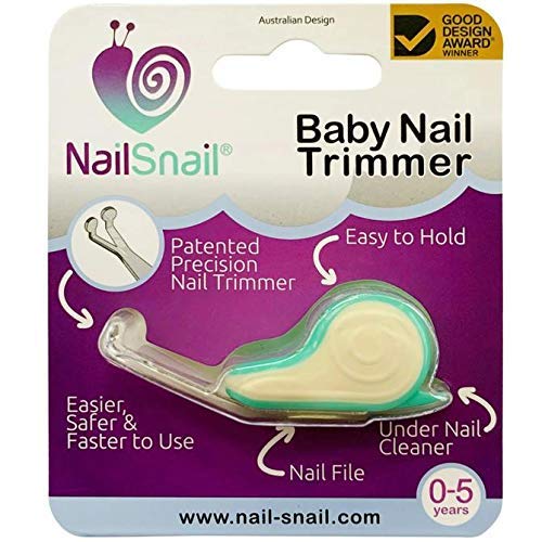 [Australia] - NAIL SNAIL Baby Nail Care Kit. Baby Nail Care Set: Baby Nail Trimmer, File & Under Nail Cleaner. Ideal for Newborn, Infant and Toddler nails. Safer than Clipper, scissors. Easier than nail filer 