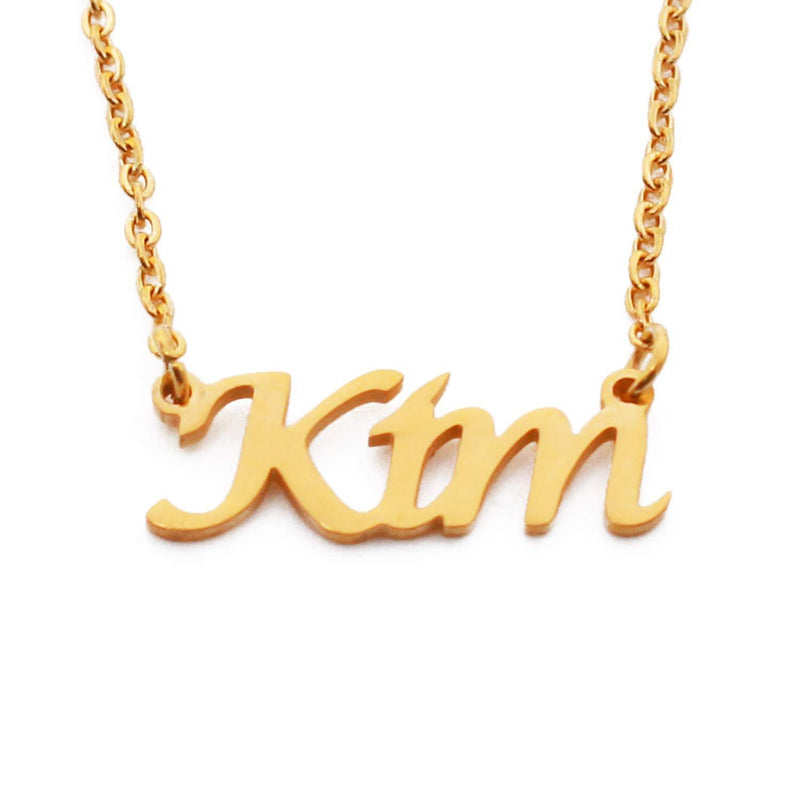 [Australia] - Kim Name Necklace Personalised 18ct Gold Plated, Custom Dainty Name Pendants, Jewellery for Ladies, Girlfriend, Mother, Sister, Friends Inc Bag & Box 