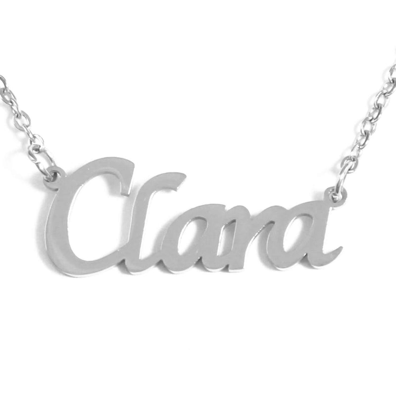 [Australia] - Kigu Name Necklace Clara - Adjustable Chain - Silver Tone - Custom Jewellery - Incl Gift Packaging 