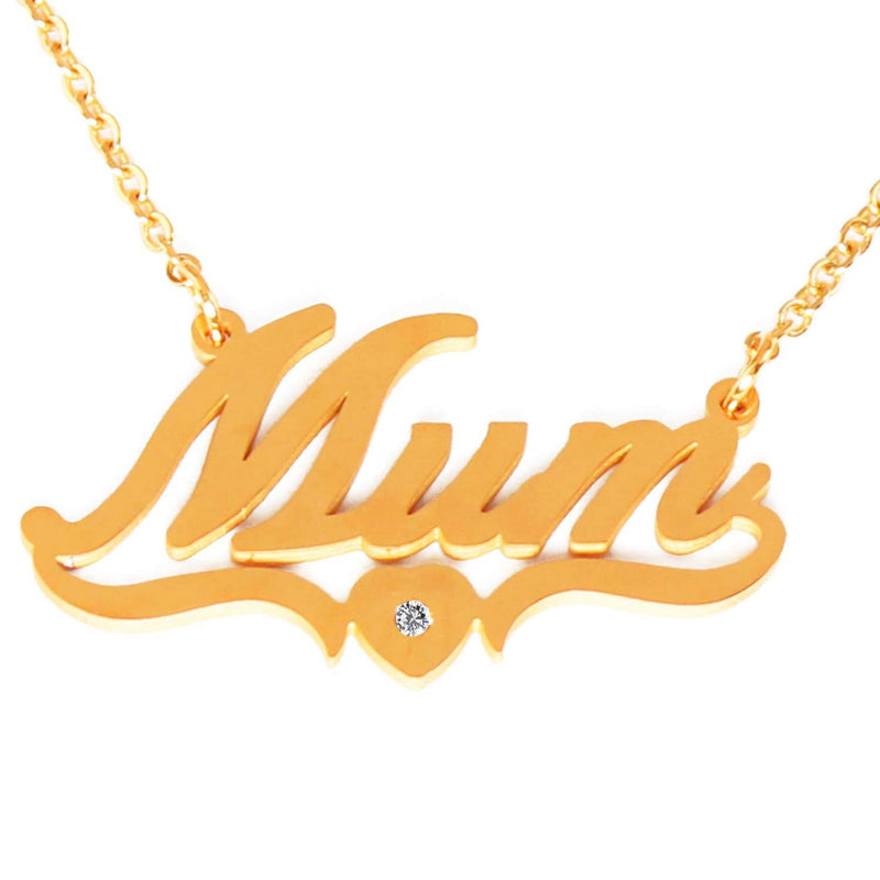 [Australia] - Kigu Mum Necklace-18ct Gold Plated Necklace-customised Jewellery for Mother -Personalised Mum Necklace-Gifts for Mum- 