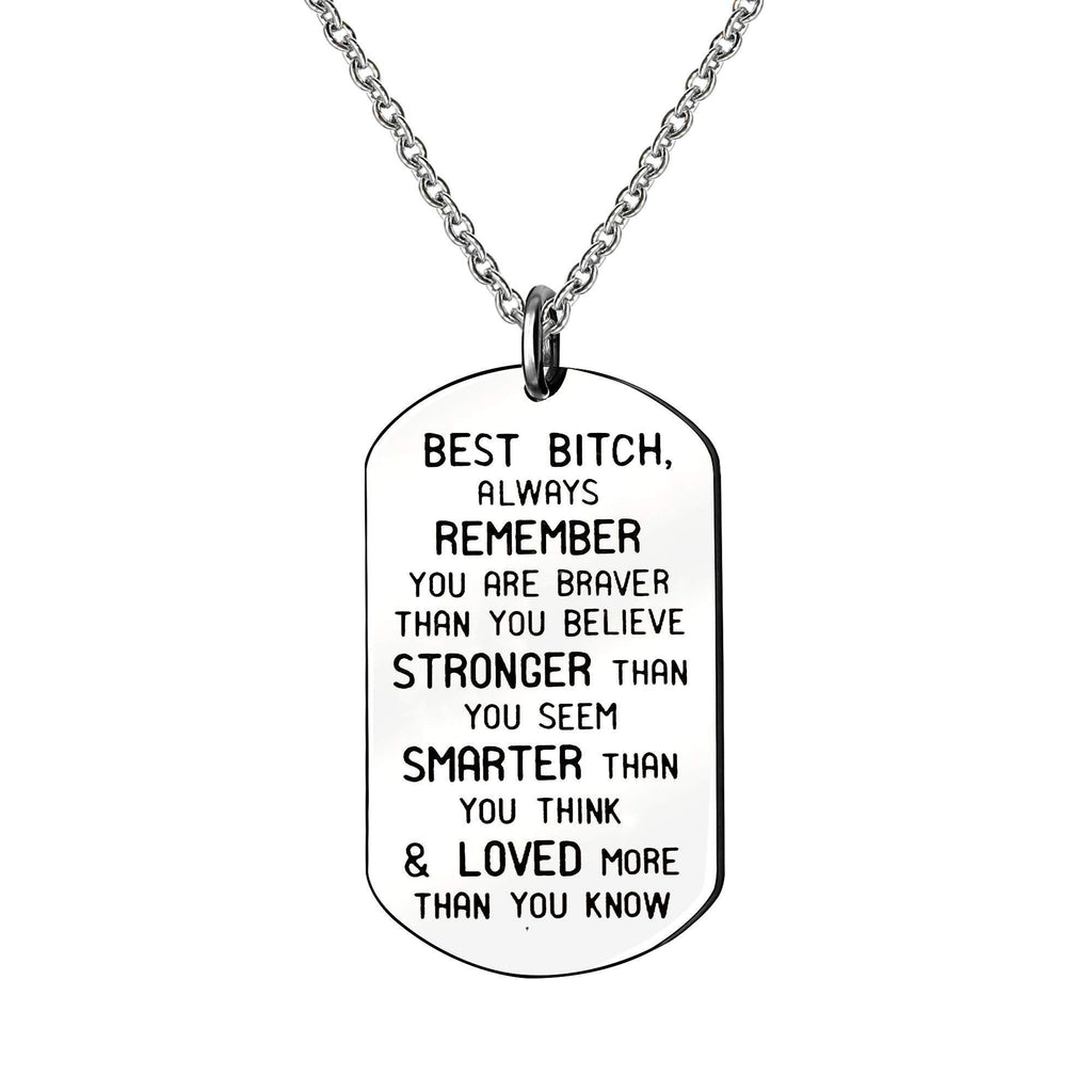 [Australia] - KENYG Best Friends Always Remember You Are Braver Than You Believe Inspirational Necklace For Friends Birthday Christmas Graduation Gifts 