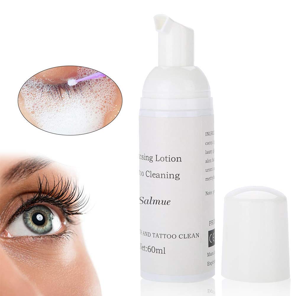 [Australia] - Eyelash Cleaner Eyelid Cleanser, 60ml Foam Cleaner Eyelash Extension Makeup Remover Tool, Eyelash Extension Eyelash Wash Sprayer, Oil Free, Vegan, suitable for allergy sufferers 