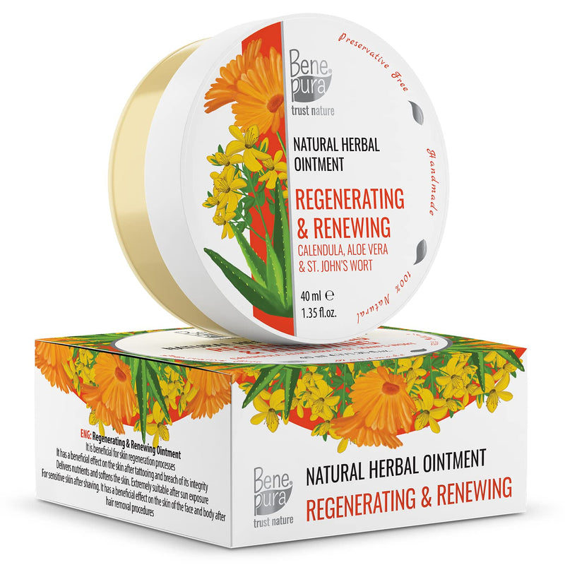 [Australia] - BenePura Calendula Ointment, Natural Wound Healing Ointment for Wounds and Minor Skin Burns with Aloe Vera and St John's Wort, 40 ml 