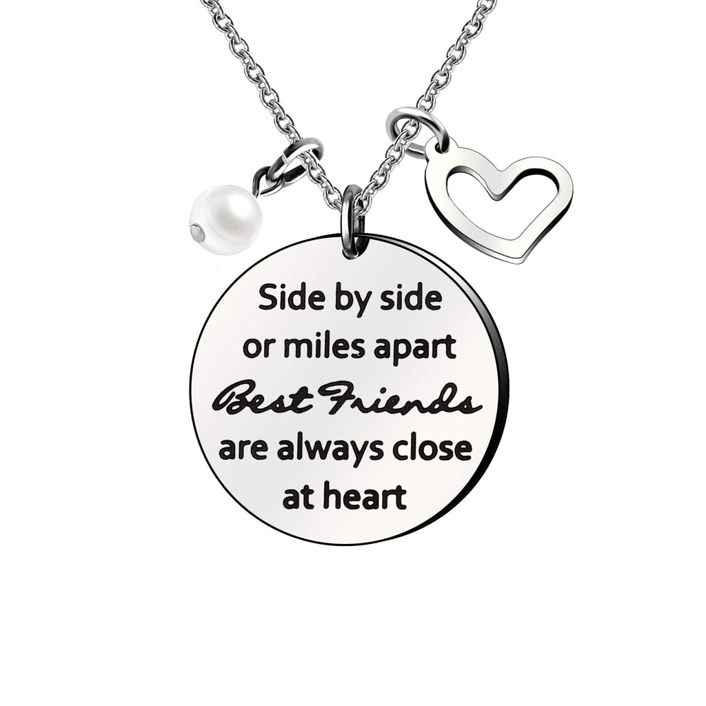 [Australia] - Side By Side Or Miles Apart Best Friends Are Always Close At Heart Pearl Necklace for Friends 