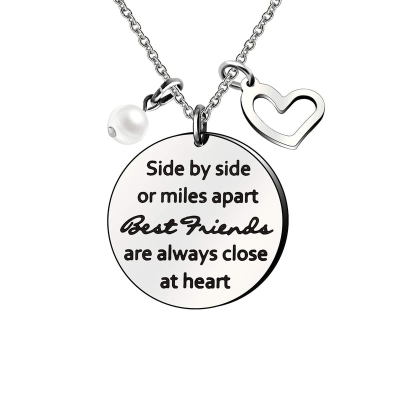 [Australia] - Side By Side Or Miles Apart Best Friends Are Always Close At Heart Pearl Necklace for Friends 