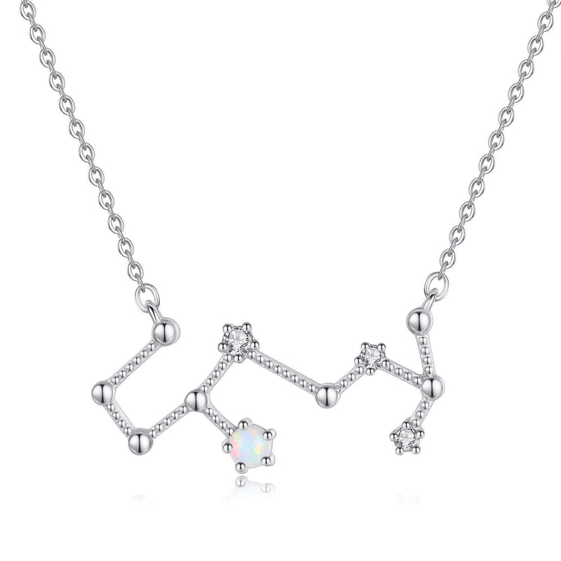[Australia] - VIKI LYNN Women Sterling Silver Created Opal Zodiac Necklace Scorpio 