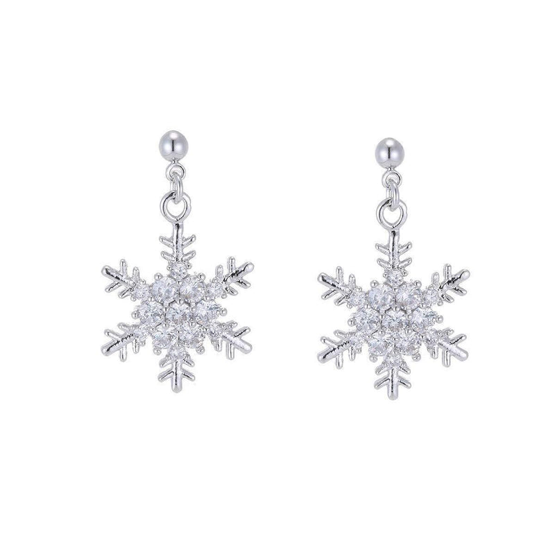 [Australia] - SLUYNZ 925 Sterling Silver Sparkling CZ Snowflake Studs Earrings for Women Teen Girls Snowflake Earrings 