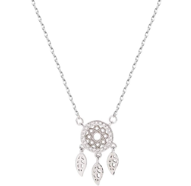[Australia] - iszie jewellery 925 sterling silver sweet and charm crystal dream catcher pendent girl ladies fashion necklace 