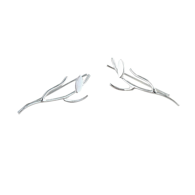 [Australia] - Marycrafts Sterling Silver Leaf Branch Ear Climber Ear Crawler Earrings 