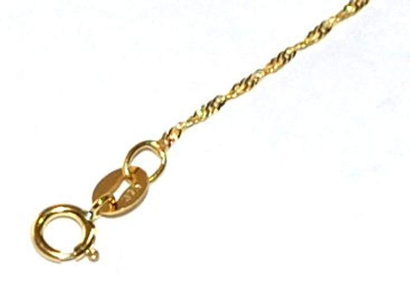 [Australia] - Markylis - Real 925 Stunning 9ct Gold FINE Twisted Singapore Twist Chain Necklace - 0.8mm - 20inch - 20" 