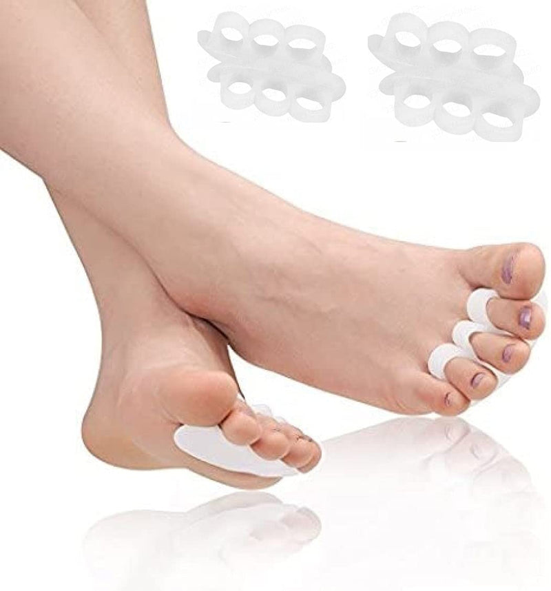 [Australia] - PEDIMEND Silicone Gel Hammer Toe Protectors Straighten Crooked Toes - Toe Separator For Overlapping Toes - For Claw, Mallet & Curl Toes – UNISEX – Foot Care - White (2 PAIR) 