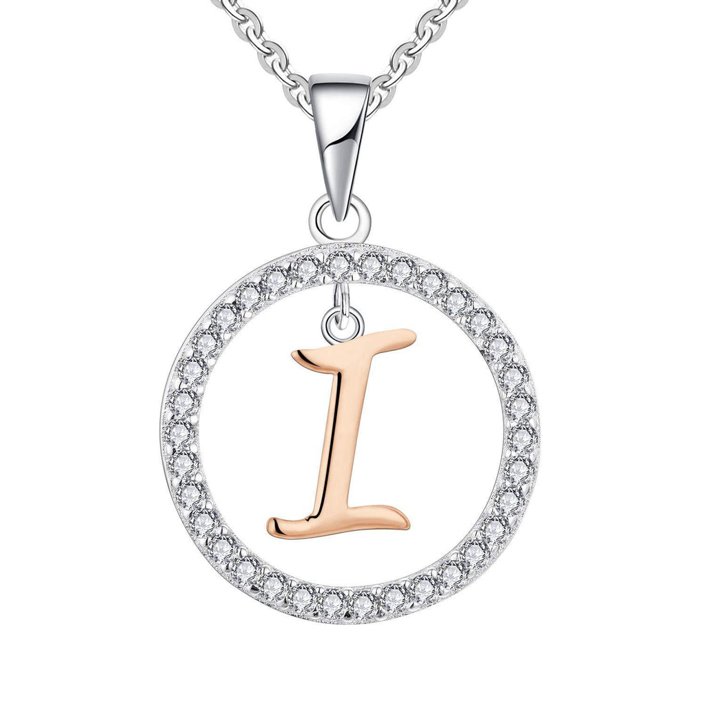 [Australia] - Starchenie Women Necklace 925 Sterling Silver Initial Letter A-Z Alphabet Pendant 3A Zirkonia White Gold Necklace Gifts for Women I Rose Gold 