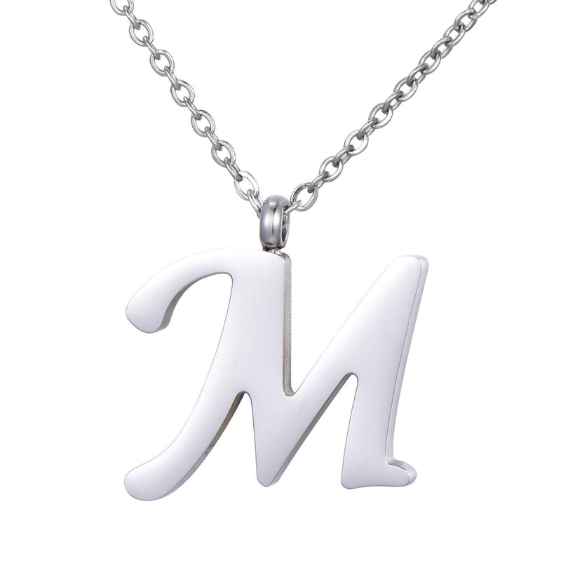 [Australia] - Morella Women's Stainless Steel Necklace Silver with Pendant Letters Letter M 