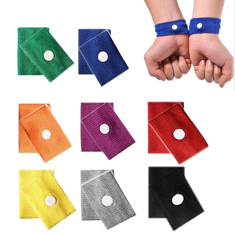 [Australia] - 16PCS Travel Sickness Bands, Motion Travel Sickness Bands Adults Children with Acupressure Anti Nausea for Sea Car Flying Pregnancy 