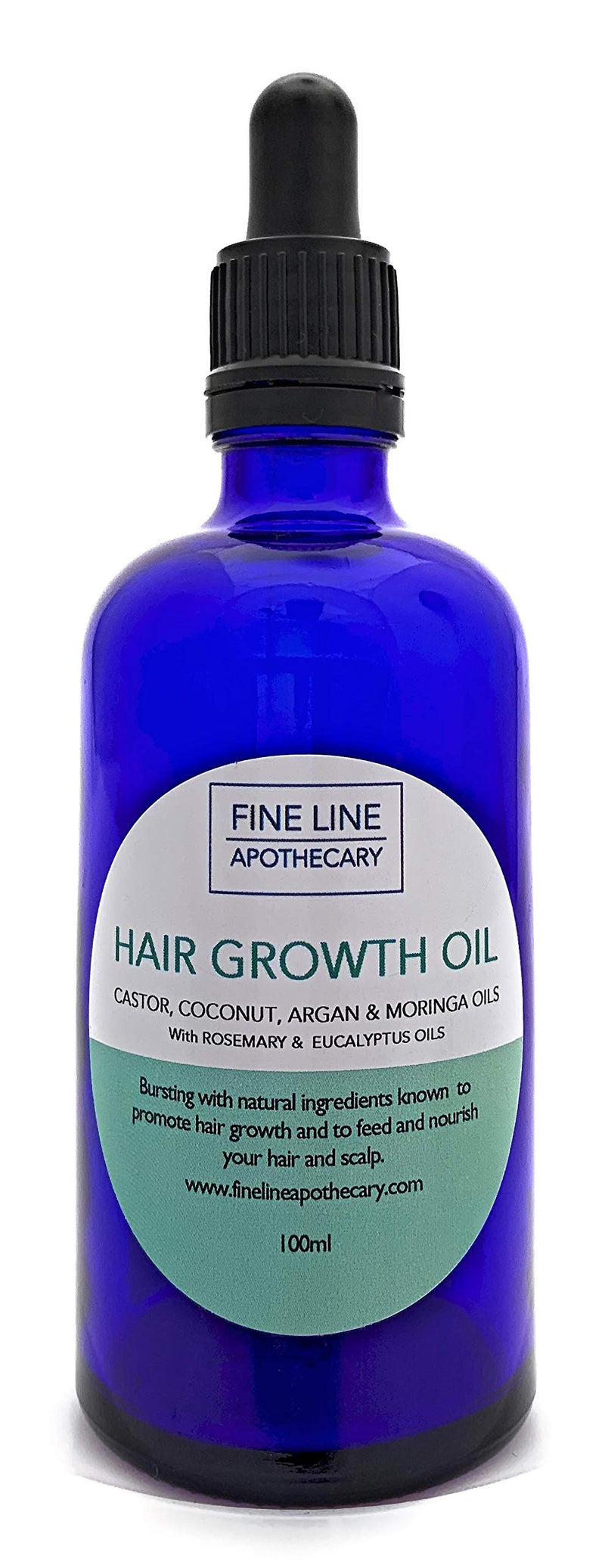 [Australia] - HAIR GROWTH OIL - CASTOR, ARGAN, MORINGA & COCONUT OIL with ROSEMARY & EUCALYPTUS - 100 ml by Fine Line Apothecary. 100% Pure Natural Oils to Promote Hair Growth. Repairs, Nourishes Dry Damaged Hair. 