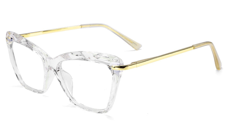[Australia] - FEISEDY Classic Cat Eye Glasses Crystal Frame Clear Lenses Eyeglasses for Women B2440 52 Millimetres 