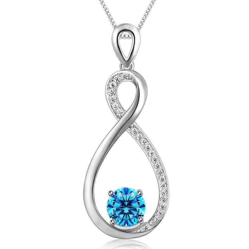 [Australia] - Necklaces for Women Girls Gifts Fine Jewellery 925 Sterling Silver Natural Gemstone Pendant, Blue Infinity Necklace 