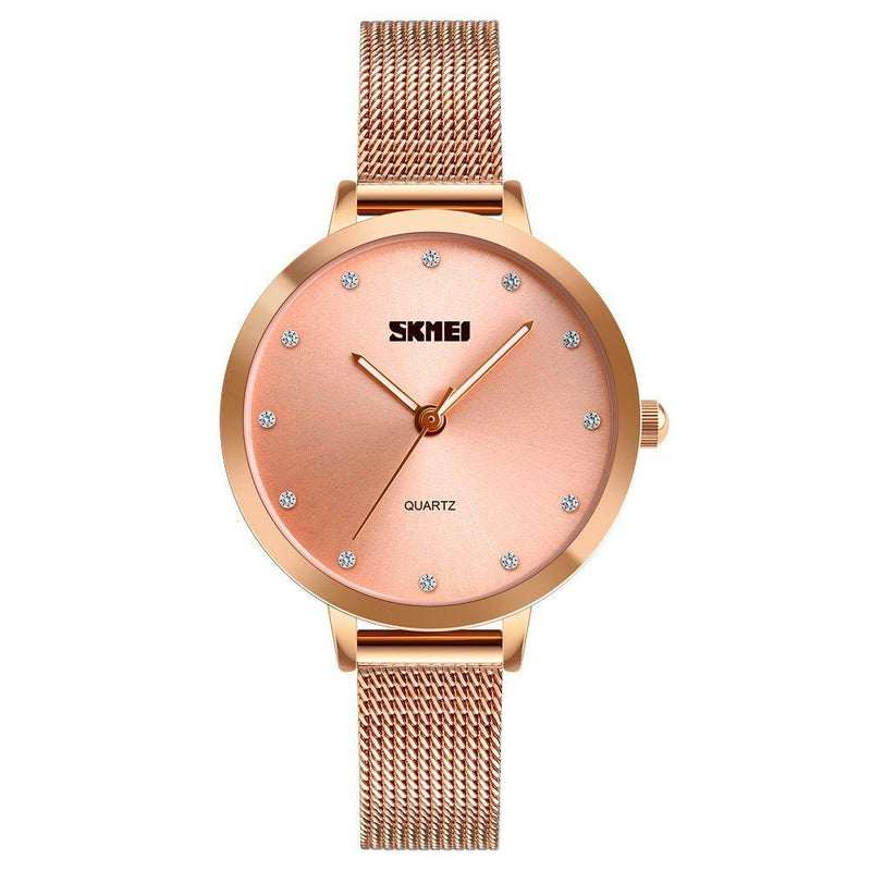 [Australia] - FeiWen Women's Fashion Quartz Watch Stainless Steel Case Analog Dial Casual Business Dress Wrist Watch for Women Crystal Scale Gold 
