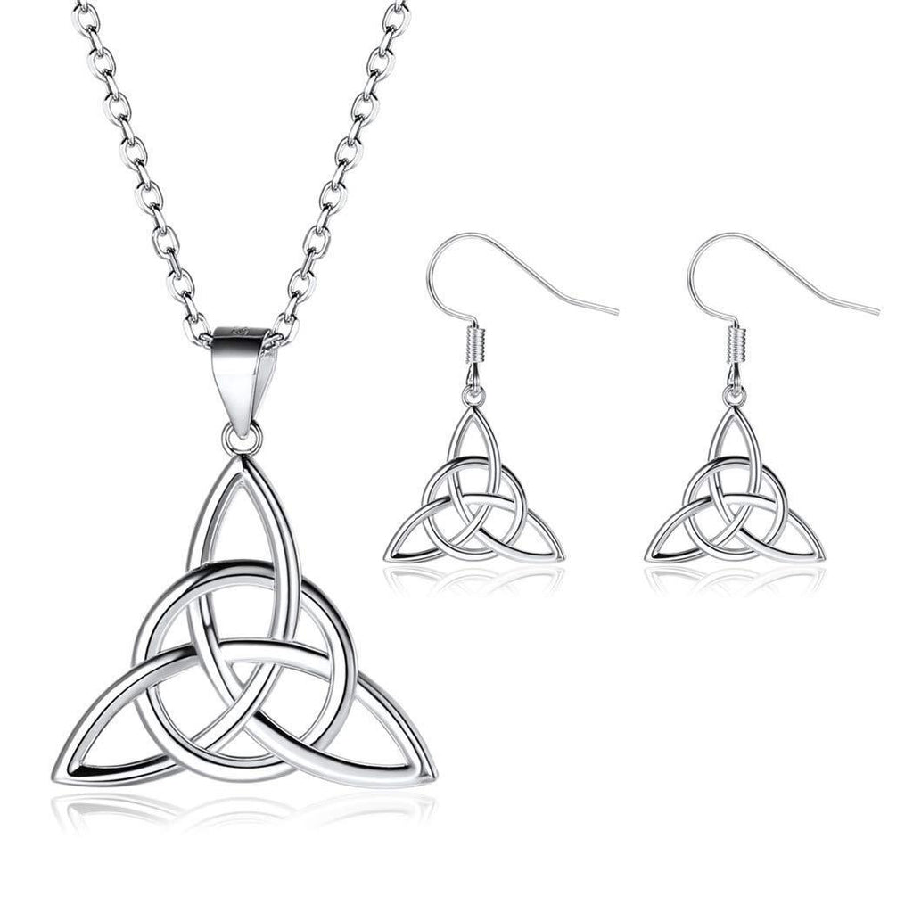 [Australia] - 925 Sterling Silver Celtic Knot Necklace for Women Trinity Irish Jewelry Protection Necklaces(with Gift Box) B: Silver 