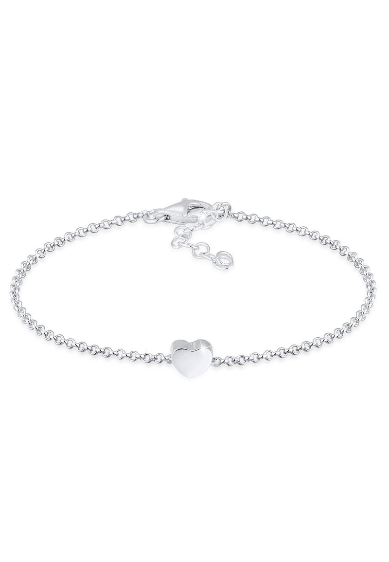 [Australia] - Elli Women's Bracelet with Heart Pendant Basic in 925 Sterling Silver 16 