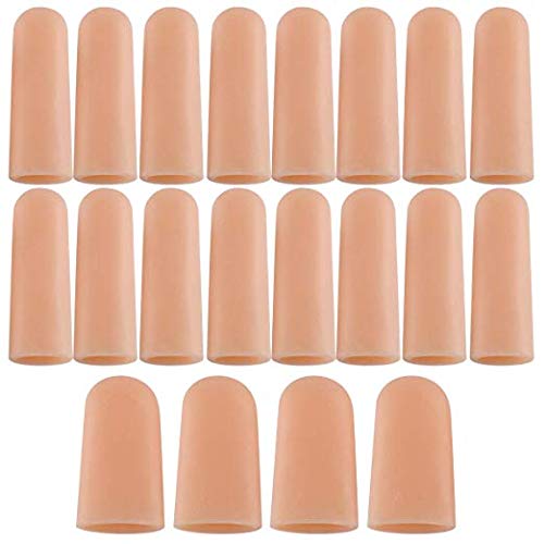 [Australia] - 20 PCS Finger Support Protector Gloves, Gel Finger Cots/Covers - Different Sizes Silicone Fingertips for Hands Cracking, Eczema Skin 