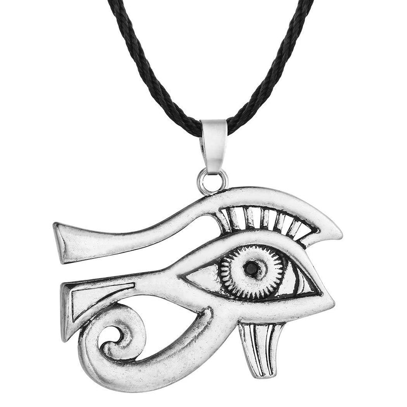 [Australia] - Antique Silver Men Necklace Eye of Horus The Eye of Ra Horus Pendant Women Jewelry Eye of Horus Necklace Vintage Charm 