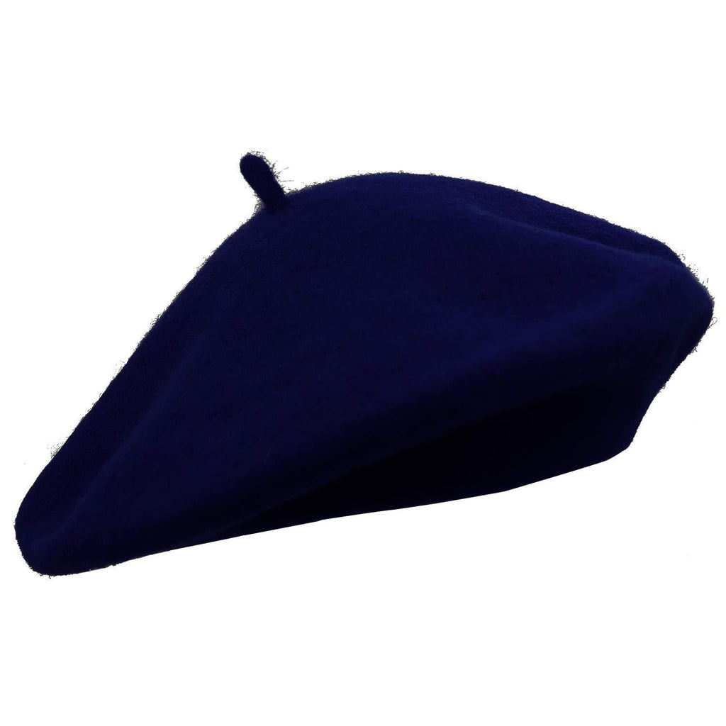 [Australia] - Umeepar Wool French Beret Hat Solid Color Winter Hat for Women Dark Blue 