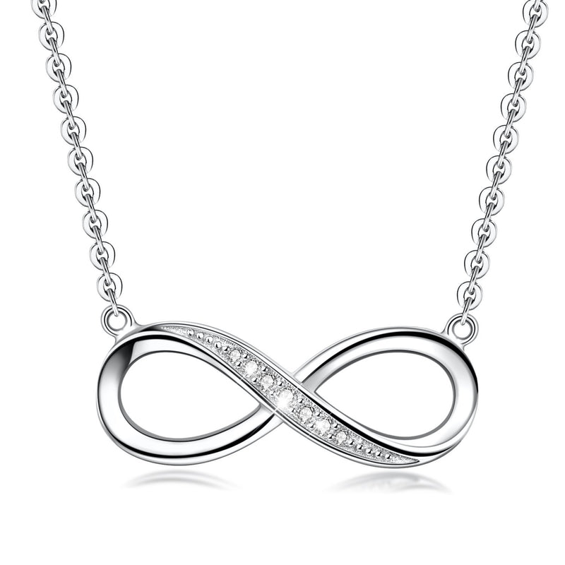 [Australia] - AMIGUO Infinity Pendant Necklace for Women, 925 Sterling Silver Love Heart Necklace Jewelry Gold Plated 
