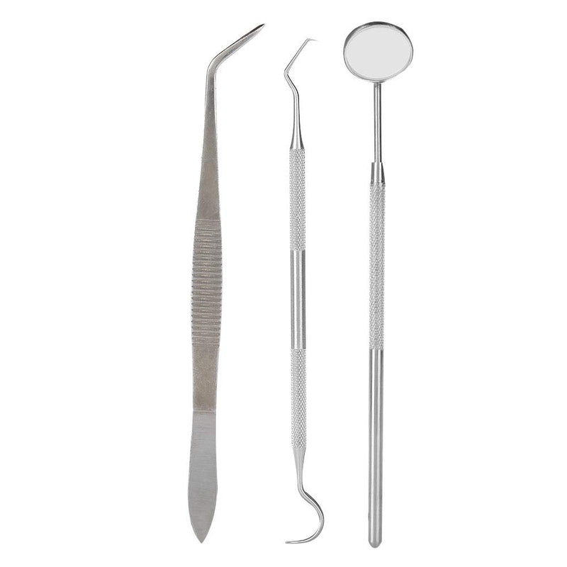 [Australia] - Oral Care Kit 3pcs/Set Stainless Steel Oral Care Kit Plaque Calculus Removal Dental Hygiene Tool for Home Use 
