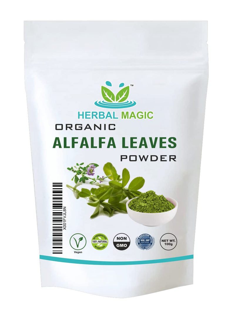 [Australia] - Herbal Magic's 100% Pure & Natural Alfalfa Leaf Powder | Rich in Vitamin C,A | Calcium |Antioxidants | Green Superfood | for Smoothies | Non-GMO | (Alfalfa Leaf Powder - Pack 1) Alfalfa Leaf Powder - Pack 1 