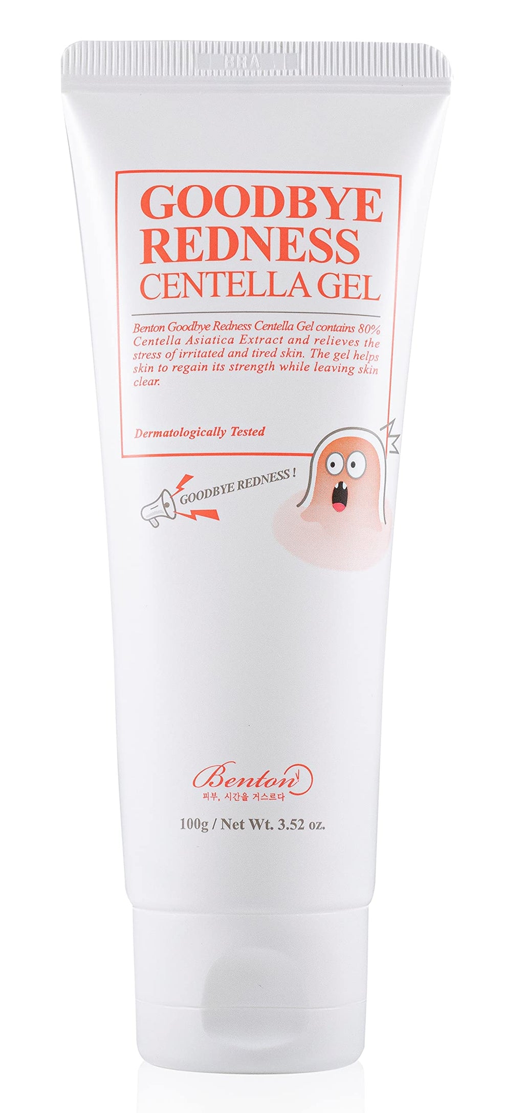 [Australia] - BENTON Good Bye Redness Centella Gel 100g (3.52 oz.) - Centella Asiatica Redness Relief & Soothing Gel, Fresh Lightweight Gel for Oily Skin, Irritated, Blemished Skin 