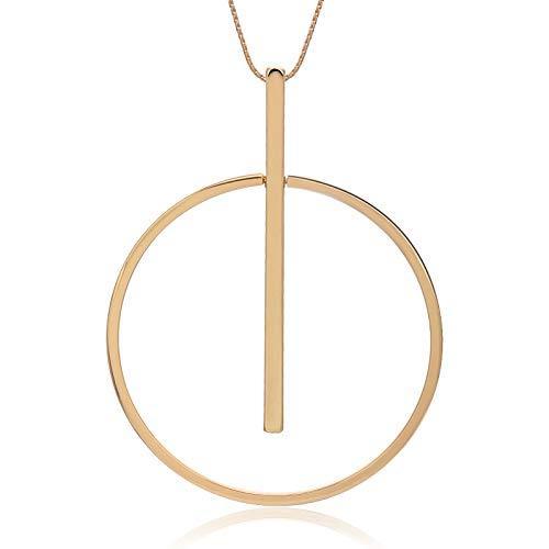 [Australia] - Women's Necklace Simple Style Ring Pendant Necklace for Girls Gold or Silver Long Chain Necklace High Polishing Gold plated 