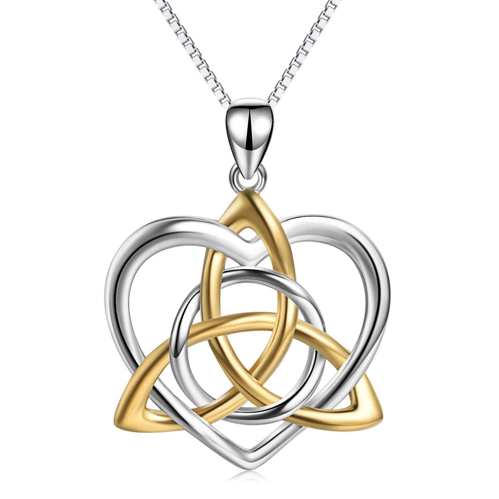 [Australia] - Celtic Knot Pendant Necklace Sterling Silver Good Luck Vintage Love Heart Triquetra Irish Celtics Necklace Jewellery for Women Girls Celtic knot necklace 1 