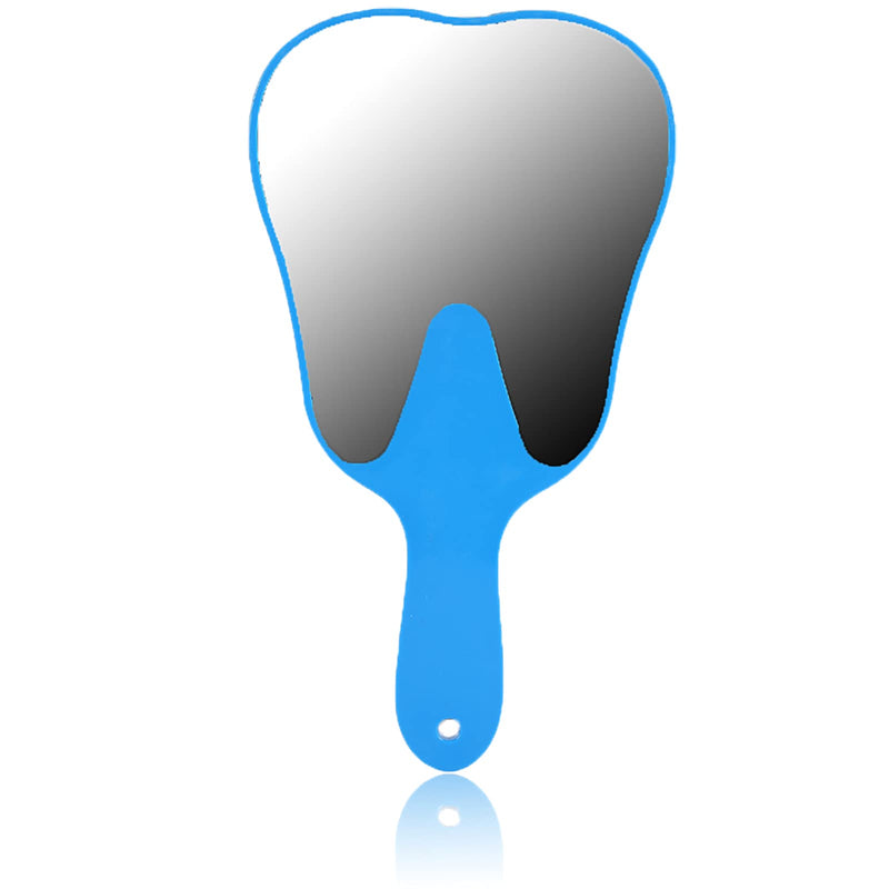 [Australia] - Dental Mirror, Teeth Inspection Mirror, Dentist Oral Hygiene Mouth Mirror, Plastic Handle Dental Care Hand Mirror Tool, Fashionable Cute Tooth Mirror for Dental Clinics (Blue) 