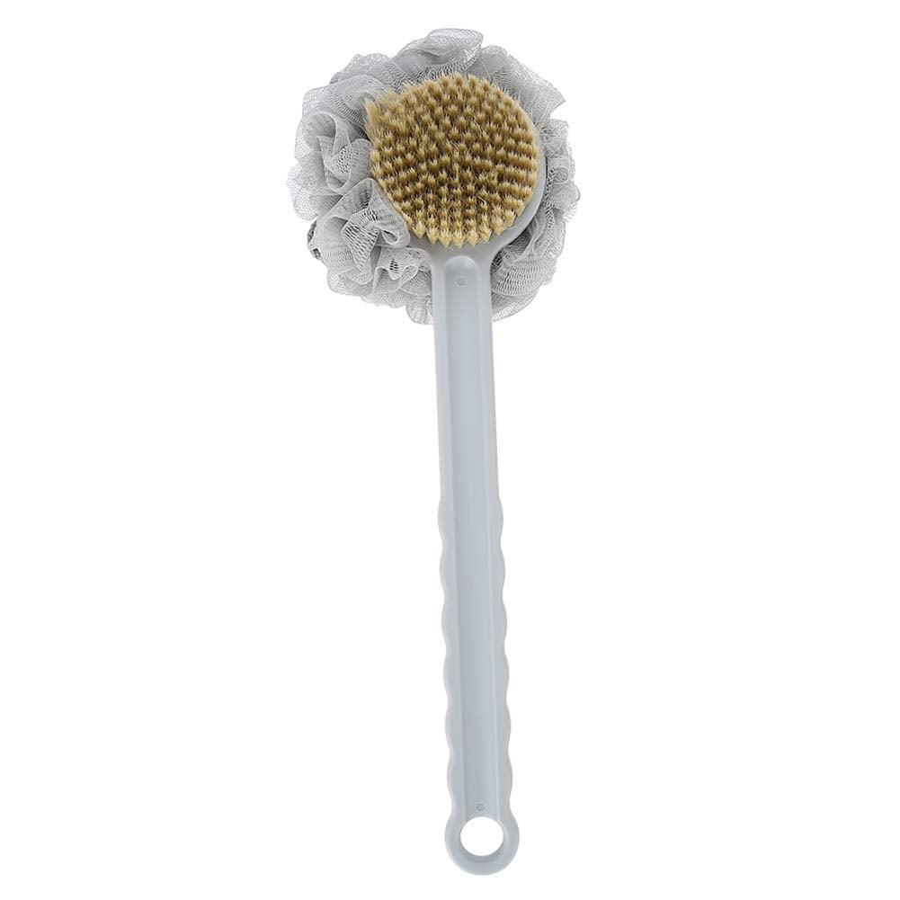 [Australia] - Soft Bath Brush with Bath Mesh Ball and Long Handle, Shower Exfoliating Cleaning Brush Back Scrubber, Luxurious Shower Experience, Dry/Wet Use, Perfect for Massaging and Cleaning Skin (Purple) Purple 