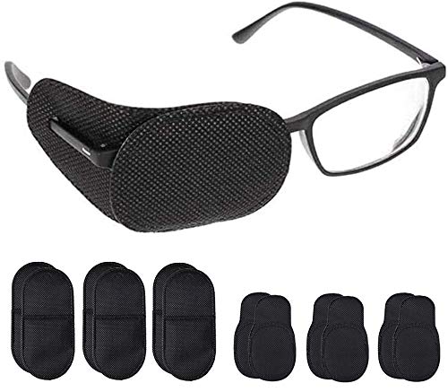 [Australia] - pengxiaomei 6 Pairs Eye Patches, 2 Size Adjustable Lazy Eye Patches Amblyopia Corrected/Visual Acuity Recovery Eye Patches for adults and kids (Black) Black 