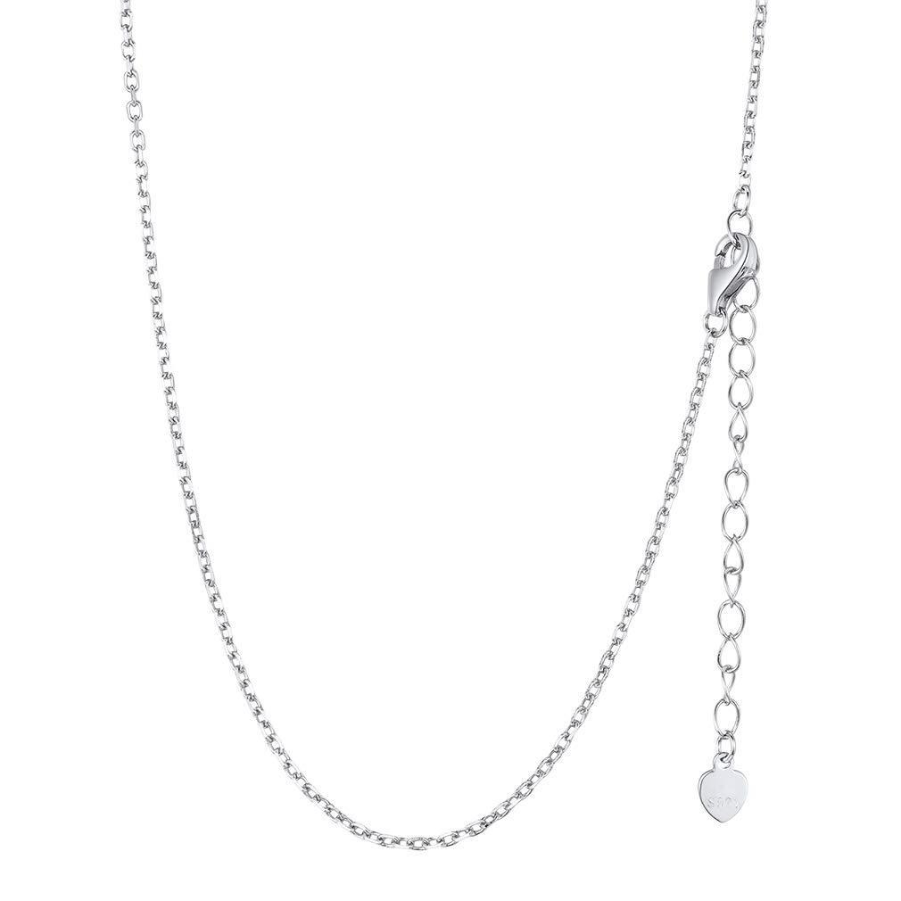 [Australia] - PROSILVER Slim Necklace, Women Sparkly 925 Sterling Silver 1.5/1 mm Rolo/Box Link/Melon Chain Necklace+Lobster Clasps S925 Tag, 16"18"22"26"30" (With Gift Box) 55.0 Centimetres 01-silver 