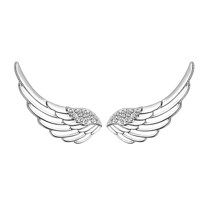 [Australia] - Zolkamery Ear Cuff for Women, 925 Sterling Silver Angel Wing Stud Climber Earrings with 5A Cubic Zirconia, Allergy Free Jewellery as Birthday Christmas Anniversary Gift for Mom Girls Wife Ladies 