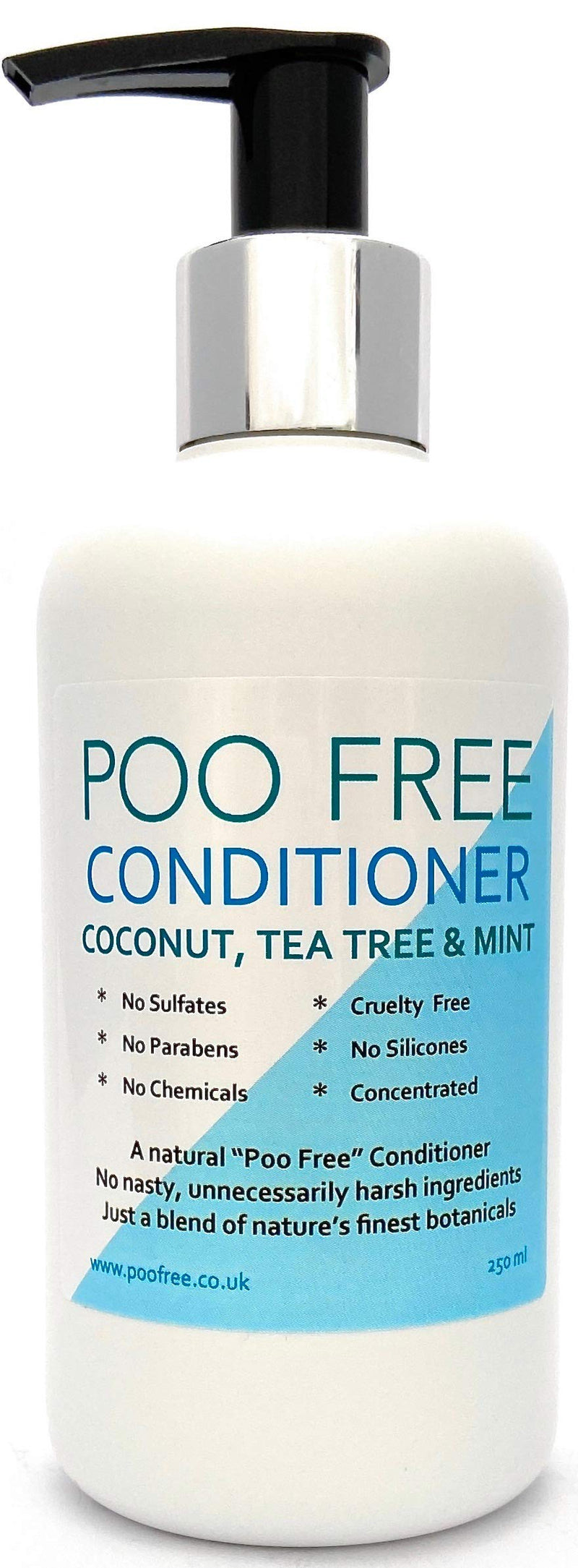 [Australia] - Natural CURLY HAIR CONDITIONER - With ALOE VERA, TEA TREE & MINT - 250ml - by POO FREE. No Sulfates, No Parabens, No Silicones. Concentrated. pH 5.2-5.7 For Sensitive Skin. 99.5% Plant Derived. 