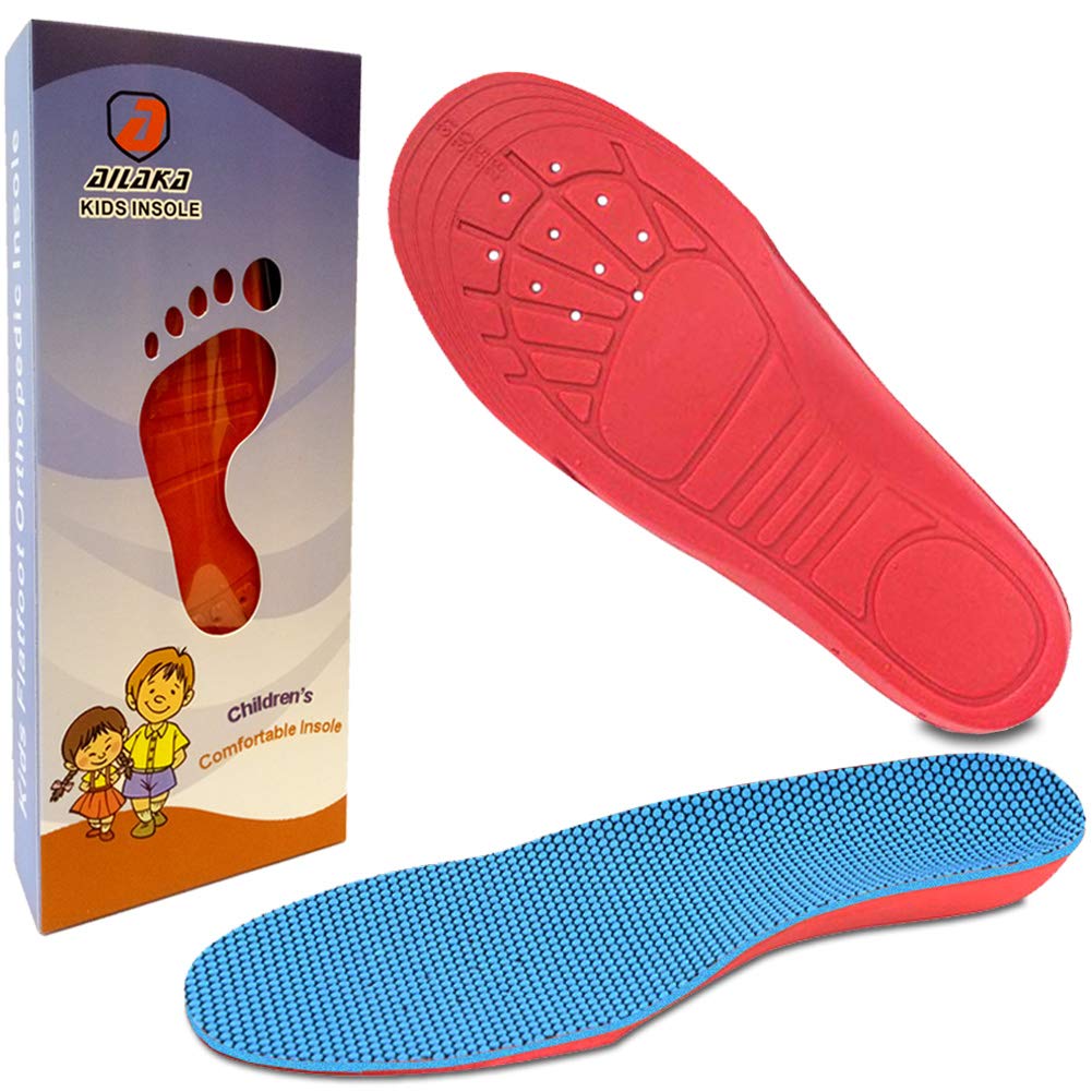 [Australia] - Ailaka Kids Orthotic Cushioning Arch Support Shoe Insoles, Children Pu Foam Inserts for Flat feet, Plantar Fasciitis, Feet Heel Pain Relief 12.5 UK Child/ 2 UK 