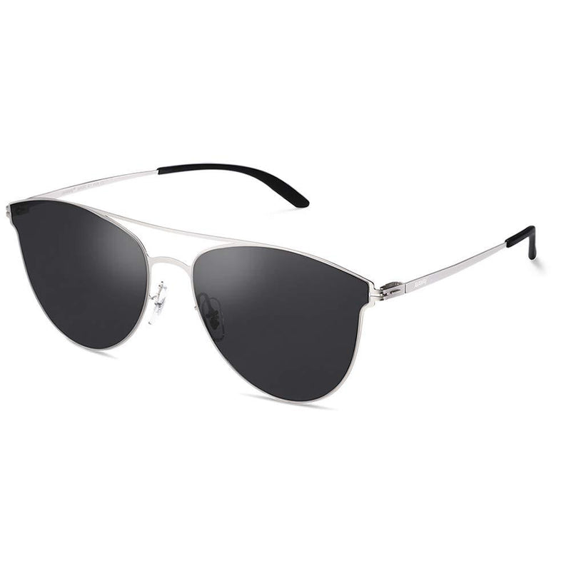 [Australia] - AVAWAY Oversized Mirrored Womens Sunglasses Ladies Eyewear with Super Light Metal Frame, 100% UV400 Nylon Lens Oversized - Women, Black 