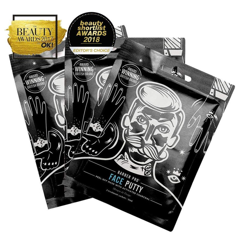 [Australia] - BARBER PRO Trio Pack Face Putty Black Peel-Off Mask With Activated Charcoal (3 x 7g) X3¬†| Sheet Mask | Collagen Eye Mask | Collagen Face Mask 