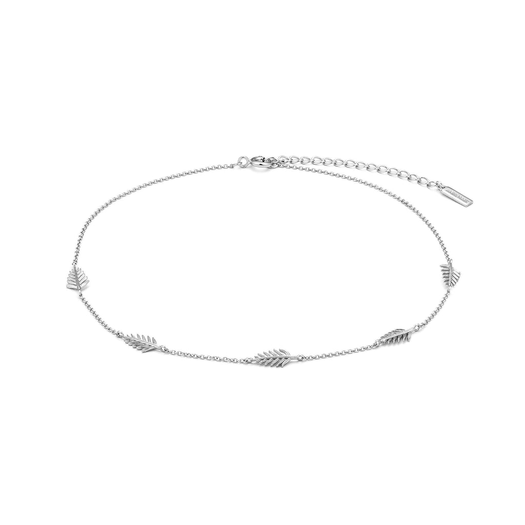 [Australia] - ANIA HAIE 925 Sterling Silver Bohemian Palm Leaf Chain Thin Choker Collar Minimalist Necklace 